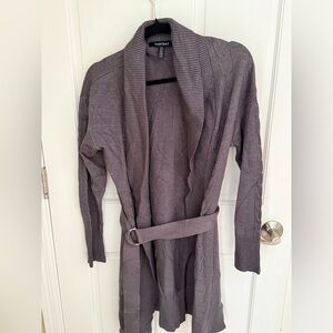 Ellen Tracy Ribbed Knit Sweater in Gray